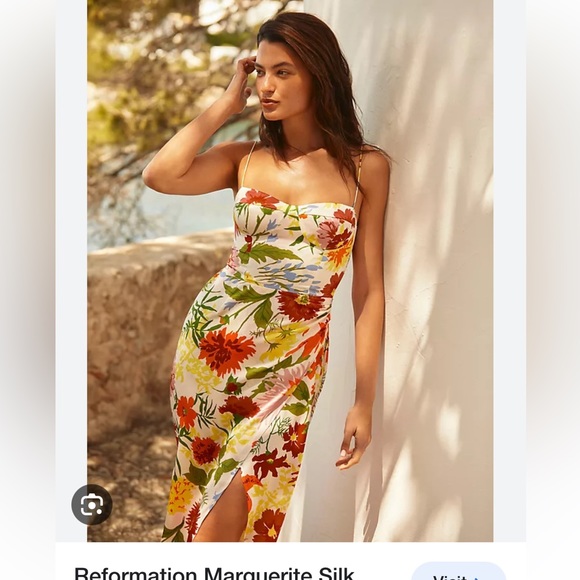 Reformation Dresses & Skirts - NWT Reformation FLORAL SILK MARGUERITE MIDI DRESS Size 2